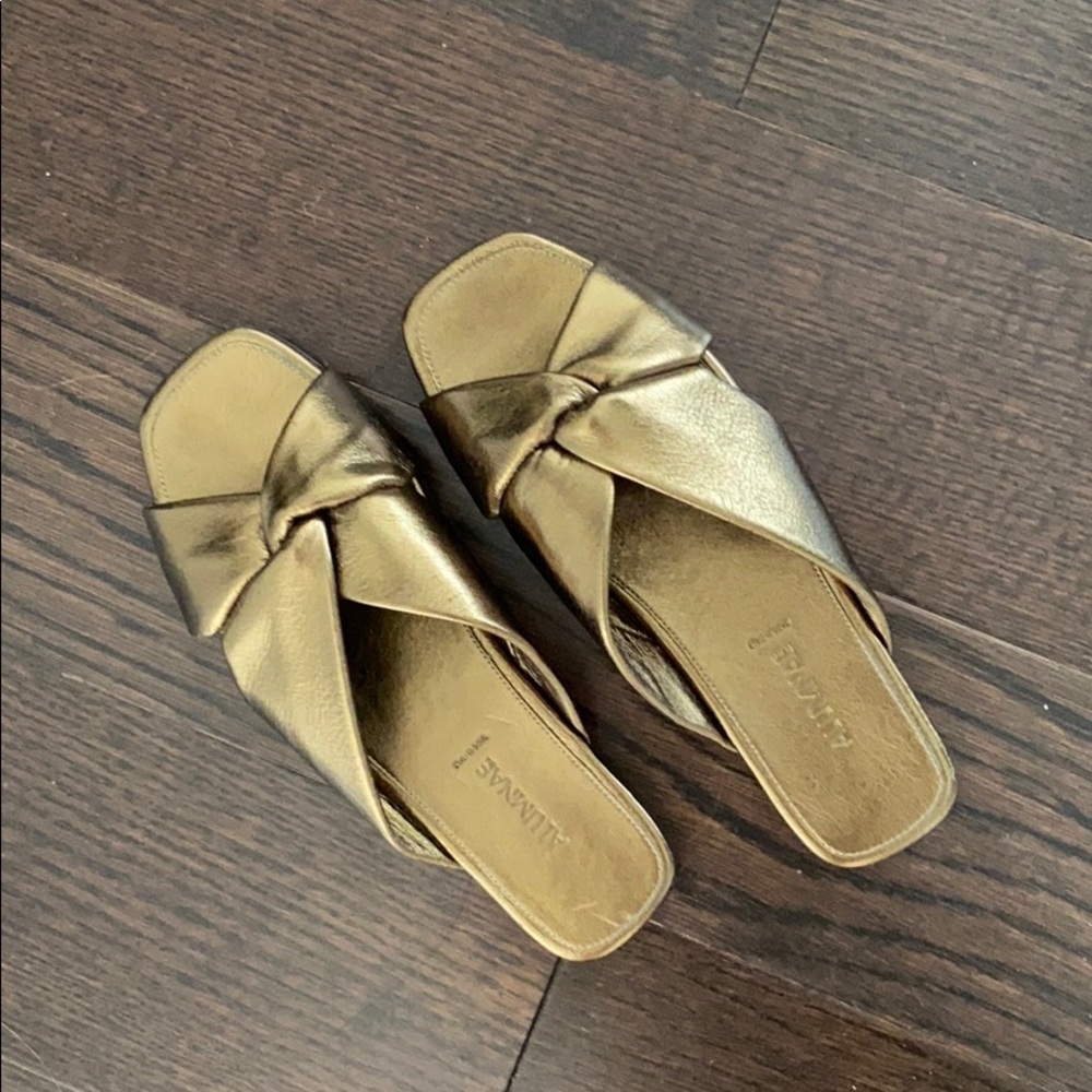 Bronze Leather Flats